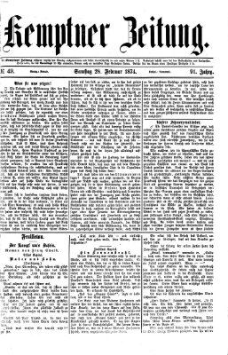 Kemptner Zeitung Samstag 28. Februar 1874