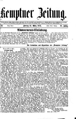 Kemptner Zeitung Freitag 27. März 1874