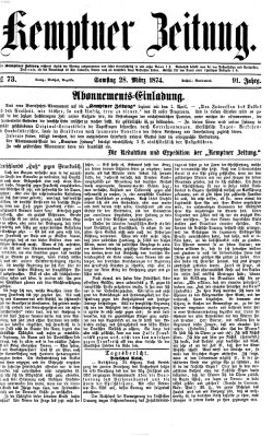 Kemptner Zeitung Samstag 28. März 1874