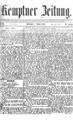 Kemptner Zeitung Mittwoch 1. April 1874