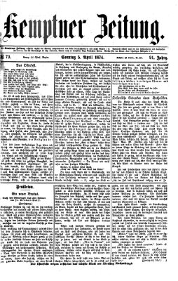 Kemptner Zeitung Sonntag 5. April 1874