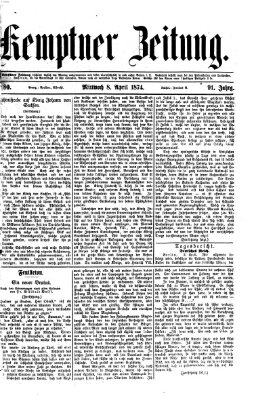 Kemptner Zeitung Mittwoch 8. April 1874