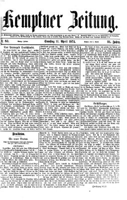 Kemptner Zeitung Samstag 11. April 1874