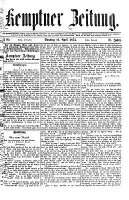 Kemptner Zeitung Sonntag 19. April 1874