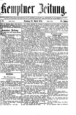 Kemptner Zeitung Sonntag 26. April 1874