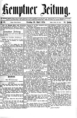 Kemptner Zeitung Dienstag 28. April 1874