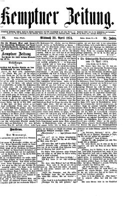 Kemptner Zeitung Mittwoch 29. April 1874