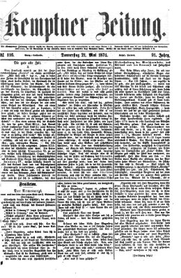 Kemptner Zeitung Donnerstag 21. Mai 1874