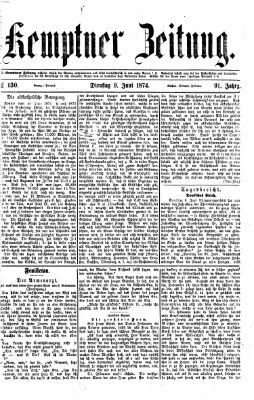 Kemptner Zeitung Dienstag 9. Juni 1874