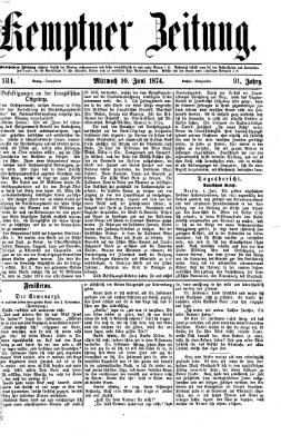 Kemptner Zeitung Mittwoch 10. Juni 1874