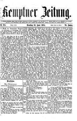 Kemptner Zeitung Samstag 13. Juni 1874