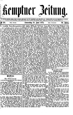 Kemptner Zeitung Donnerstag 18. Juni 1874