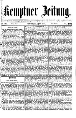 Kemptner Zeitung Sonntag 21. Juni 1874