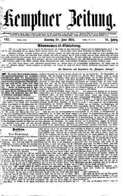 Kemptner Zeitung Sonntag 28. Juni 1874