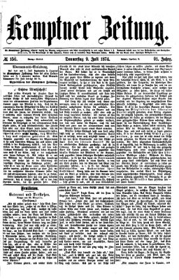 Kemptner Zeitung Donnerstag 9. Juli 1874