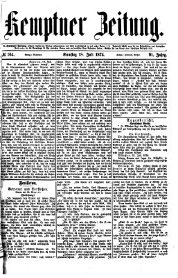 Kemptner Zeitung Samstag 18. Juli 1874