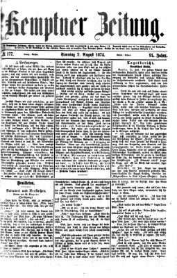 Kemptner Zeitung Sonntag 2. August 1874