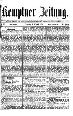 Kemptner Zeitung Dienstag 4. August 1874