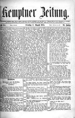 Kemptner Zeitung Dienstag 11. August 1874