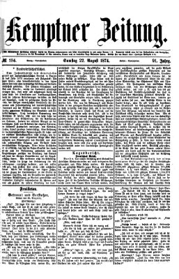 Kemptner Zeitung Samstag 22. August 1874