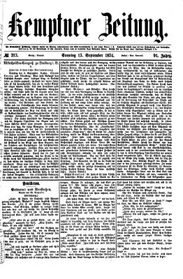 Kemptner Zeitung Sonntag 13. September 1874