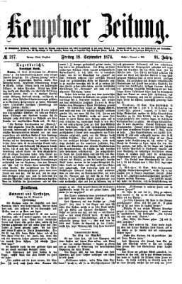 Kemptner Zeitung Freitag 18. September 1874