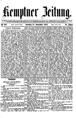 Kemptner Zeitung Samstag 19. September 1874