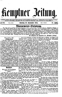 Kemptner Zeitung Sonntag 20. September 1874