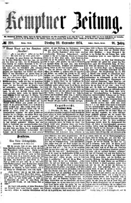 Kemptner Zeitung Dienstag 22. September 1874