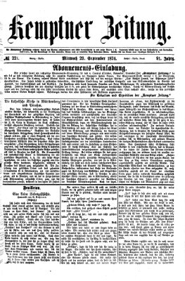 Kemptner Zeitung Mittwoch 23. September 1874