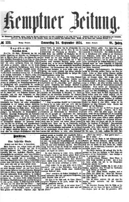 Kemptner Zeitung Donnerstag 24. September 1874