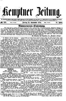 Kemptner Zeitung Freitag 25. September 1874