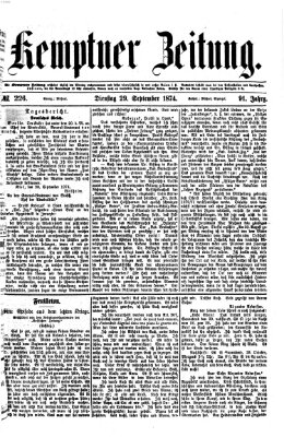 Kemptner Zeitung Dienstag 29. September 1874