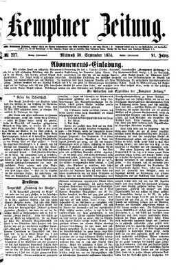 Kemptner Zeitung Mittwoch 30. September 1874