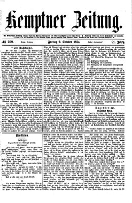 Kemptner Zeitung Freitag 2. Oktober 1874