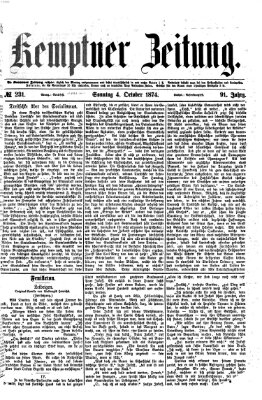 Kemptner Zeitung Sonntag 4. Oktober 1874