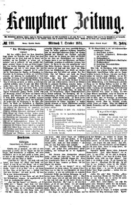 Kemptner Zeitung Mittwoch 7. Oktober 1874