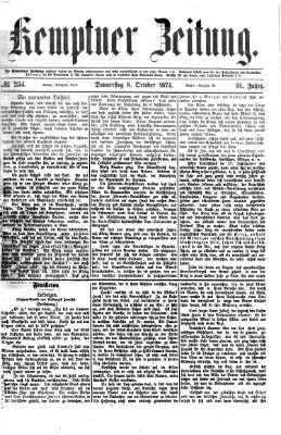 Kemptner Zeitung Donnerstag 8. Oktober 1874