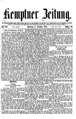 Kemptner Zeitung Sonntag 11. Oktober 1874