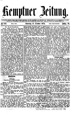 Kemptner Zeitung Sonntag 18. Oktober 1874