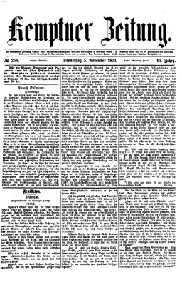 Kemptner Zeitung Donnerstag 5. November 1874