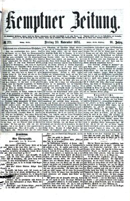 Kemptner Zeitung Freitag 20. November 1874