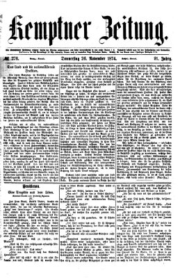 Kemptner Zeitung Donnerstag 26. November 1874