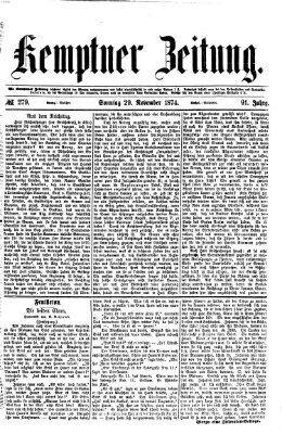 Kemptner Zeitung Sonntag 29. November 1874