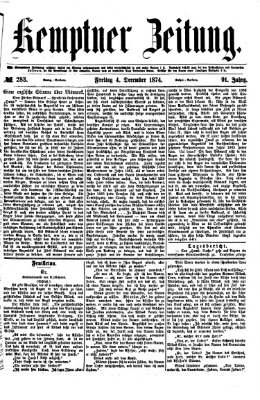 Kemptner Zeitung Freitag 4. Dezember 1874