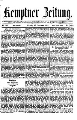 Kemptner Zeitung Samstag 12. Dezember 1874