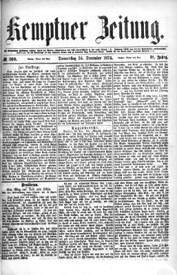 Kemptner Zeitung Donnerstag 24. Dezember 1874