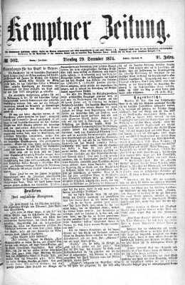 Kemptner Zeitung Dienstag 29. Dezember 1874