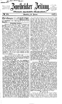 Zweibrücker Zeitung (Zweibrücker Wochenblatt) Samstag 24. Januar 1874