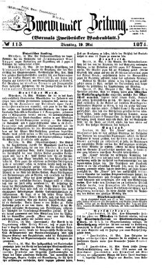 Zweibrücker Zeitung (Zweibrücker Wochenblatt) Dienstag 19. Mai 1874